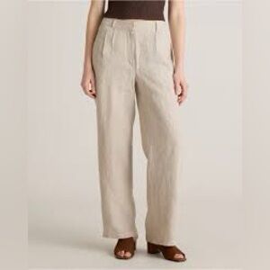 Vintage linen 6/8 Beige high waist Pants